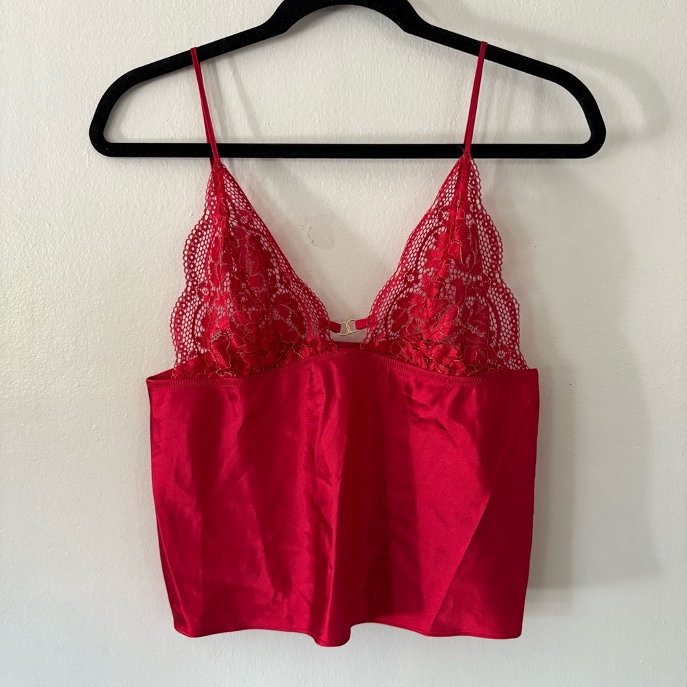 La Senza Silky Red Lingerie Crop Top